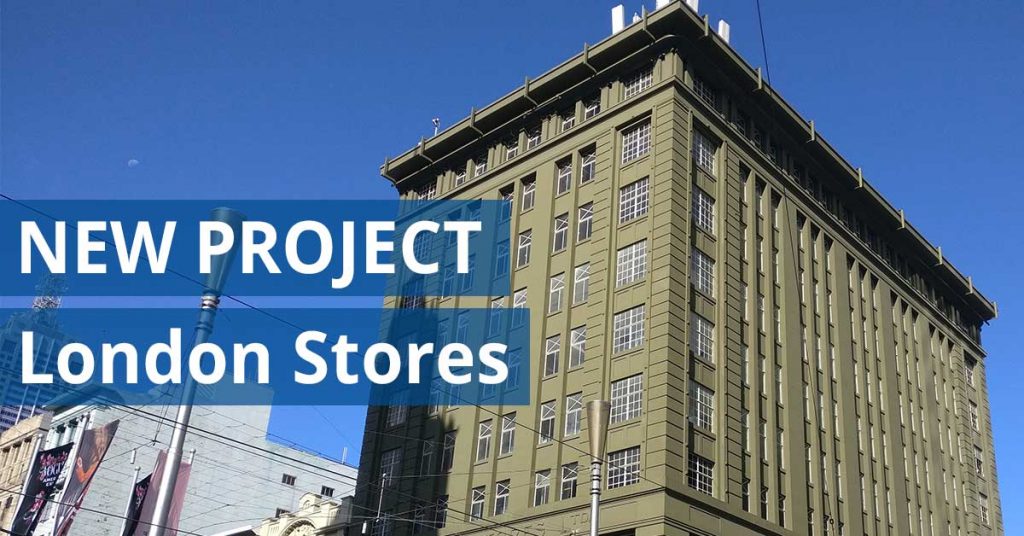 Close up of London Stores